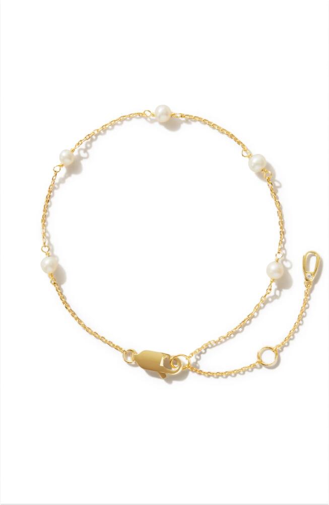 Ana Luisa Pearl Station Bracelet - Adelie in Gold Cover