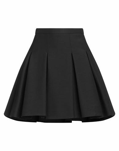 Valentino Garavani Woman Mini skirt Black Virgin Wool, Silk Cover