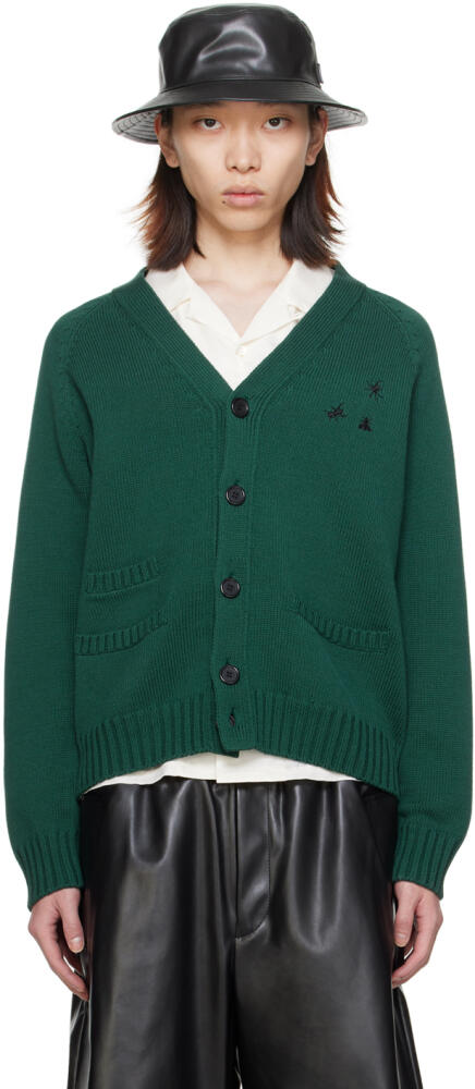 UNDERCOVER Green Embroidered Cardigan Cover