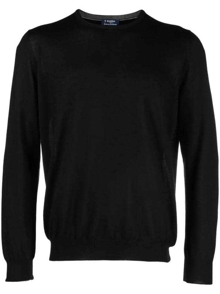 Barba fine-knit ribbed-trim jumper - Black Cover