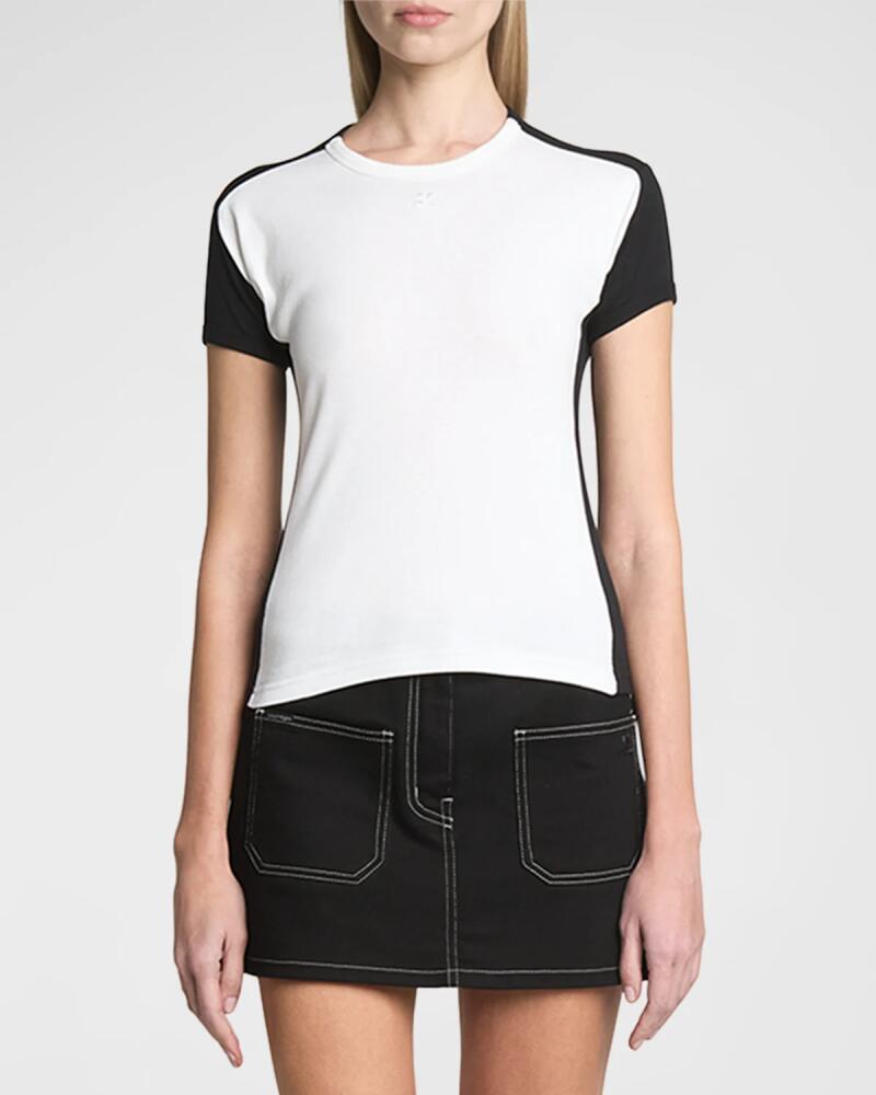 Courreges Contrast Frame Short-Sleeve T-Shirt Cover