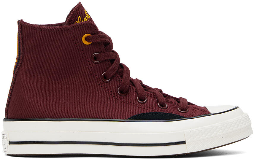 Converse Burgundy & Black Chuck 70 Mixed Materials High Top Sneakers Cover