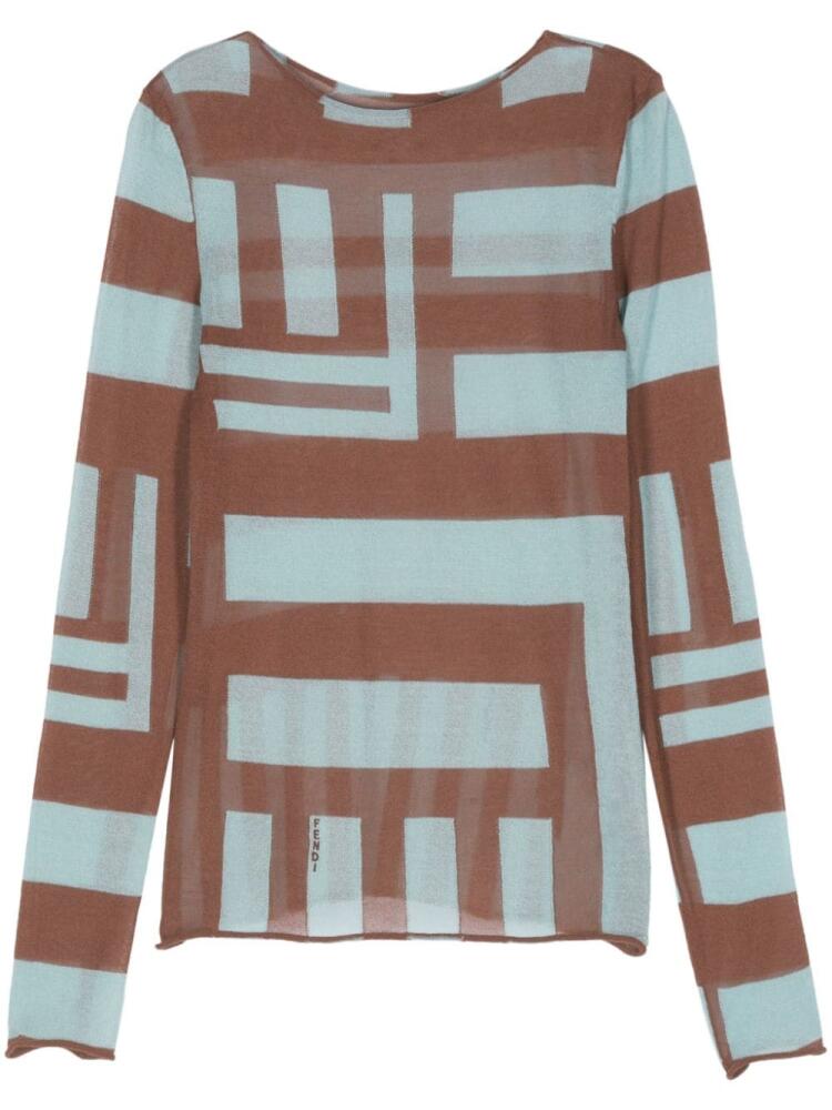 FENDI intarsia-knit jumper - Brown Cover