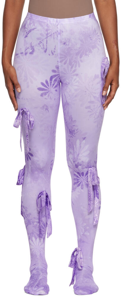 Collina Strada Purple Butterfly Bow Leggings Cover