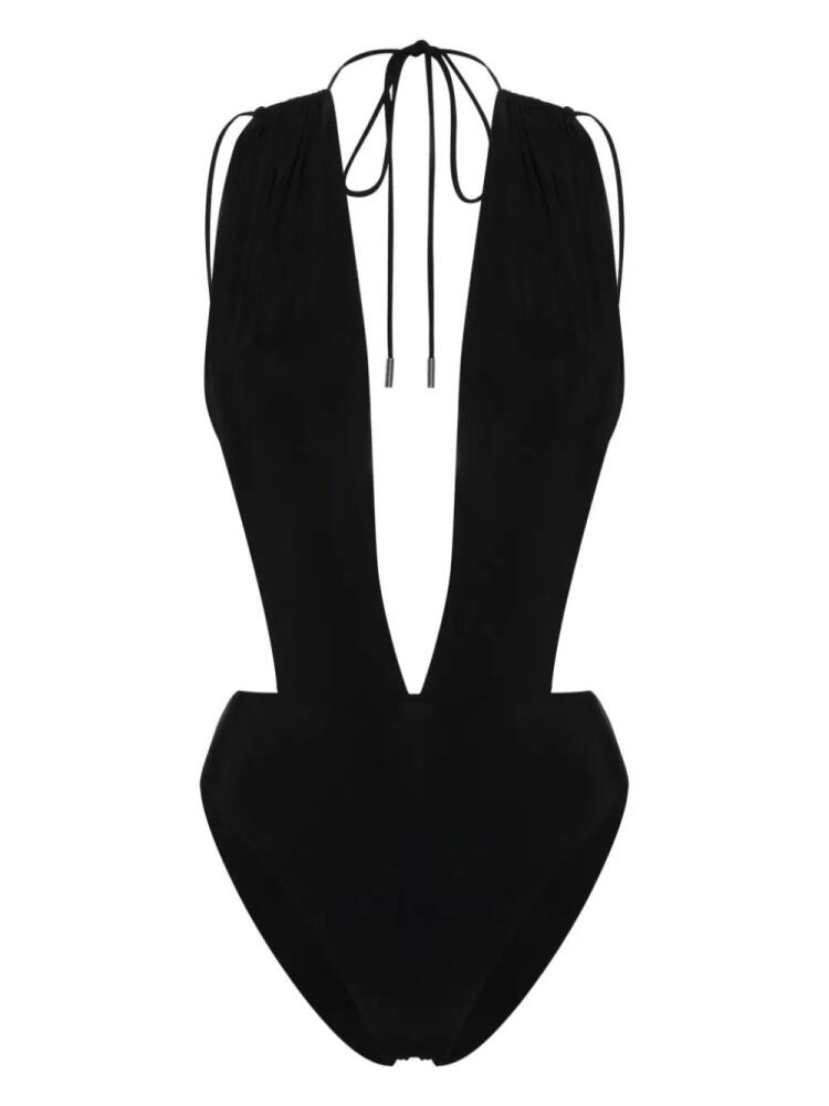 Saint Laurent V-neck open-back swimsuit - Black Cover