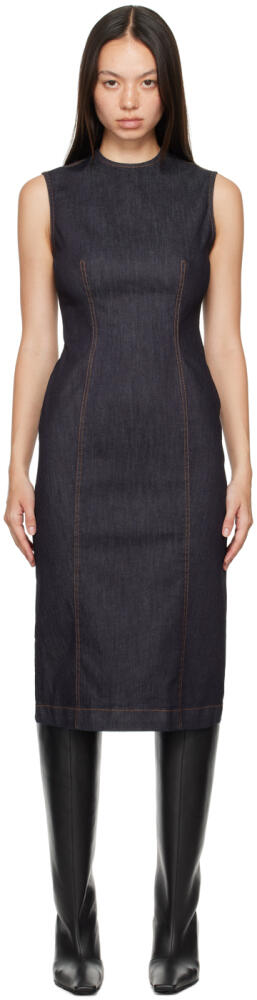 Acne Studios Indigo Crewneck Denim Midi Dress Cover