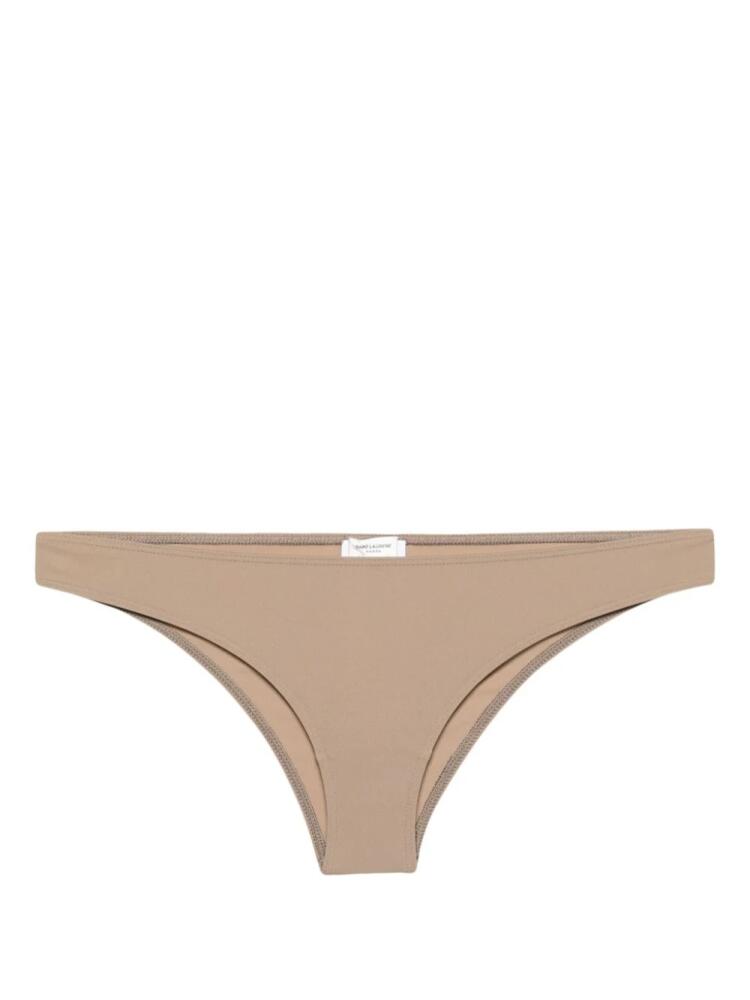 Saint Laurent elasticated-waistband high-cut bikini bottoms - Brown Cover