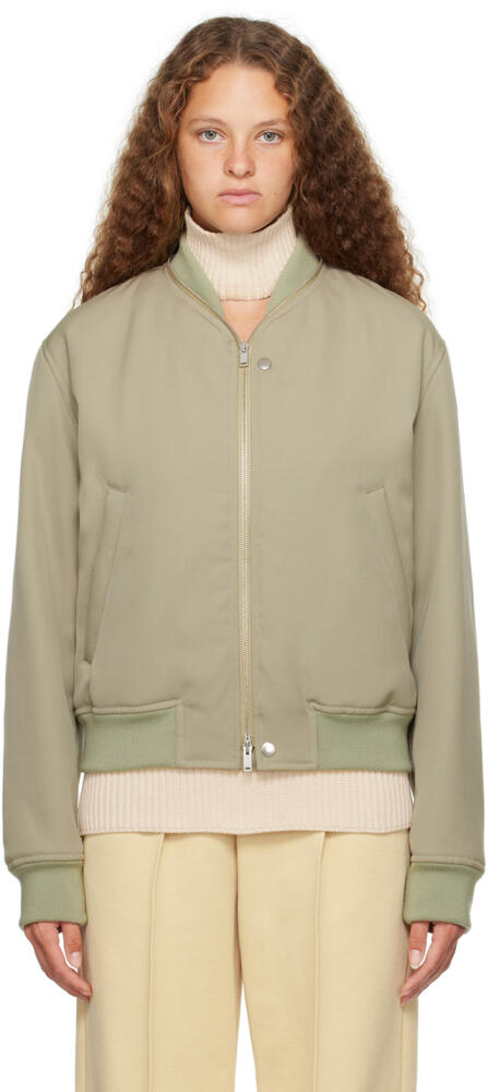 Jil Sander Taupe Zip Bomber Jacket Cover