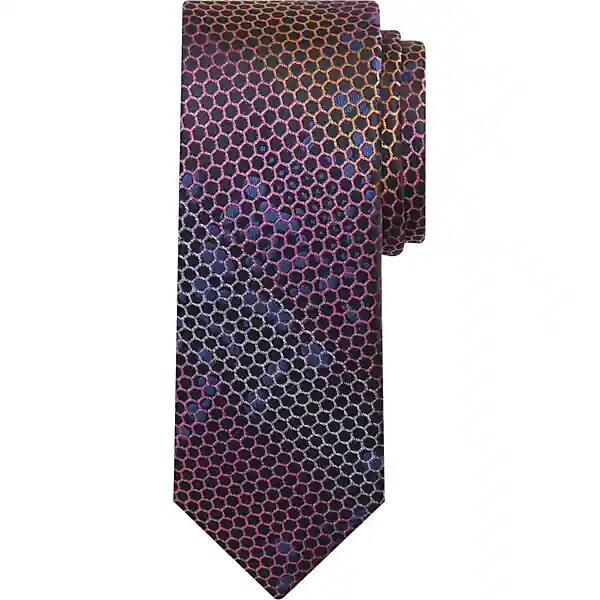 Egara Men's Narrow Honeycomb Tie Pink Cover