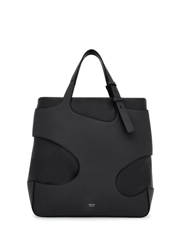 Ferragamo cut-out detail padded tote bag - Black Cover