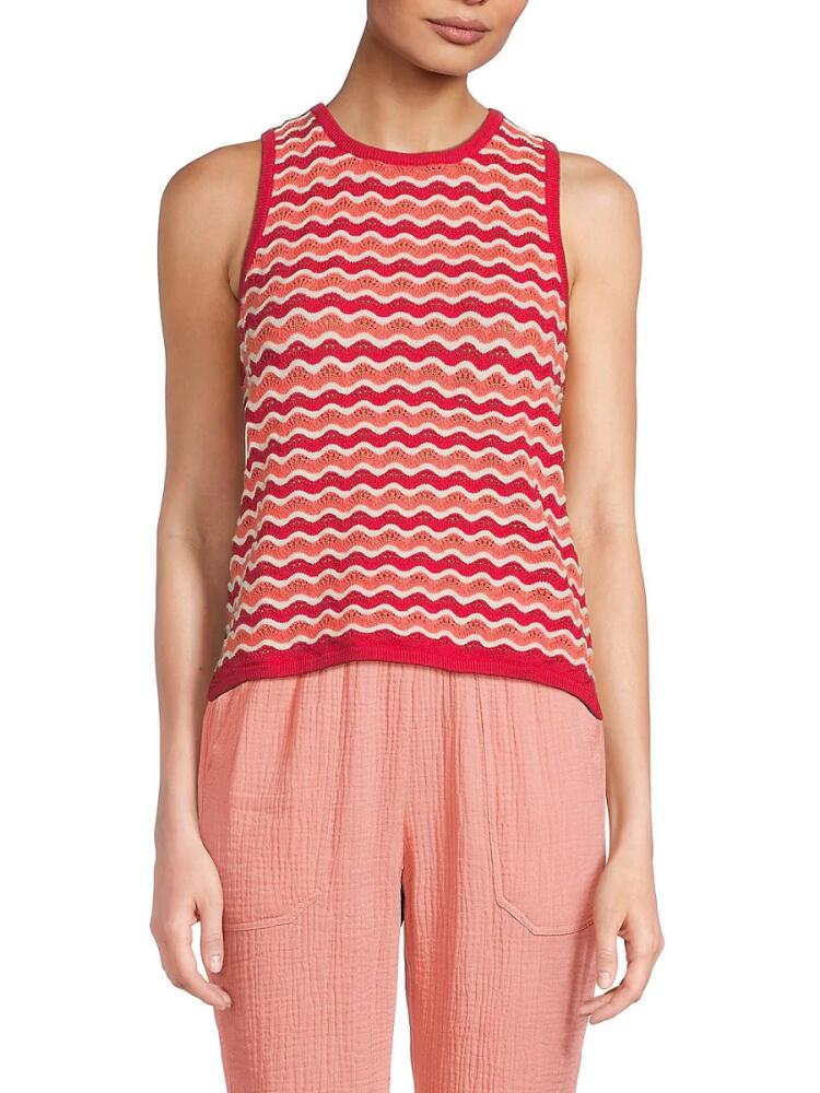 Marine Layer Women's Fay Swirl Sweater Vest - Red Multi Cover