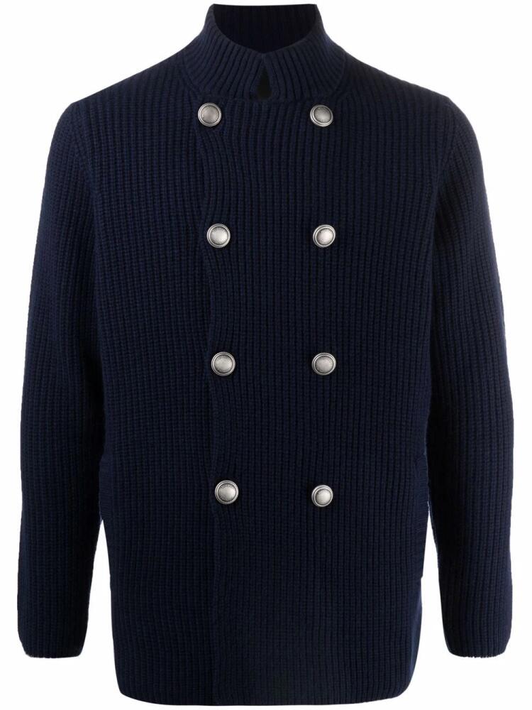 Brunello Cucinelli ribbed-knit cardigan - Blue Cover