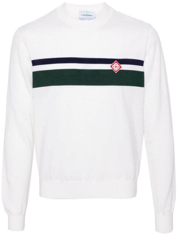 Casablanca striped wool jumper - White Cover