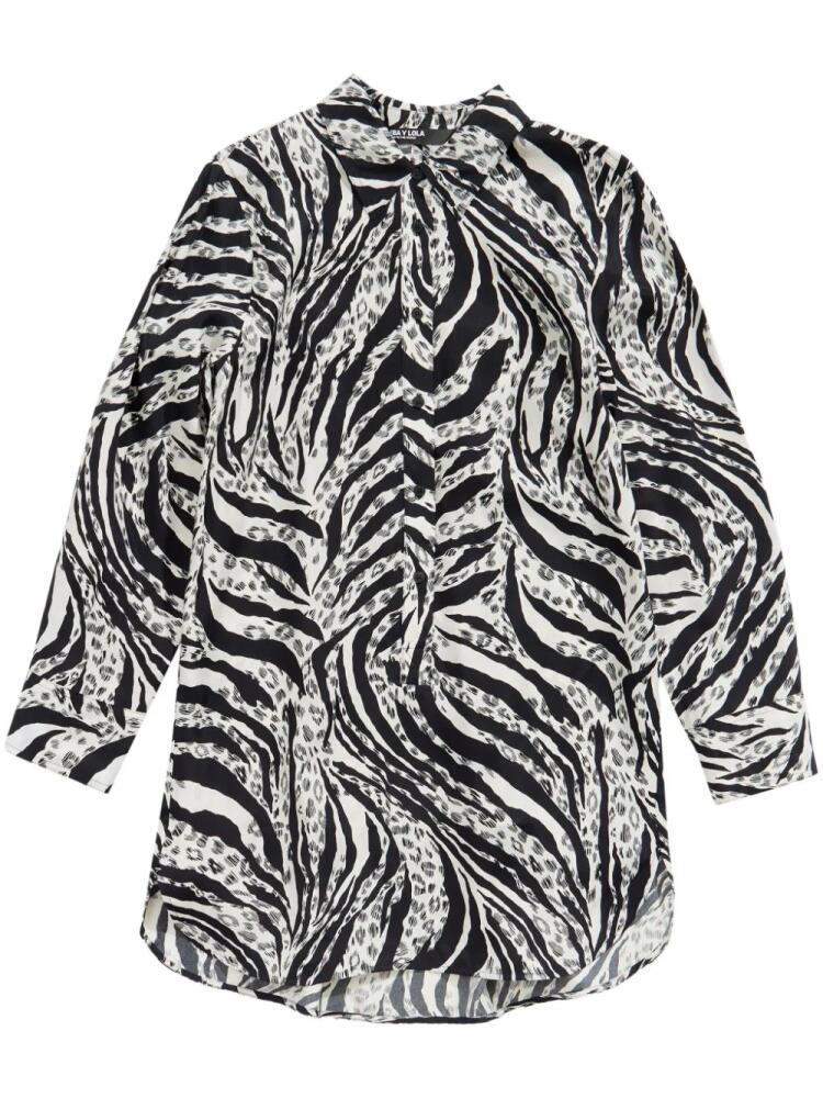 Bimba y Lola zebra-print long shirt - Black Cover