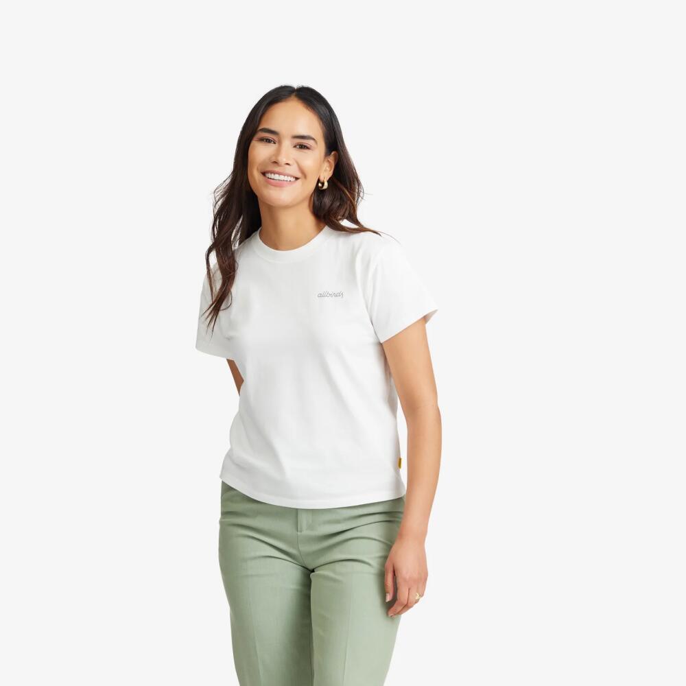 Allbirds Women's Organic Cotton Tee, Logo - Blizzard Cover