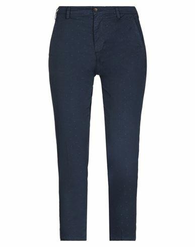 40weft Woman Pants Midnight blue Cotton, Elastane Cover