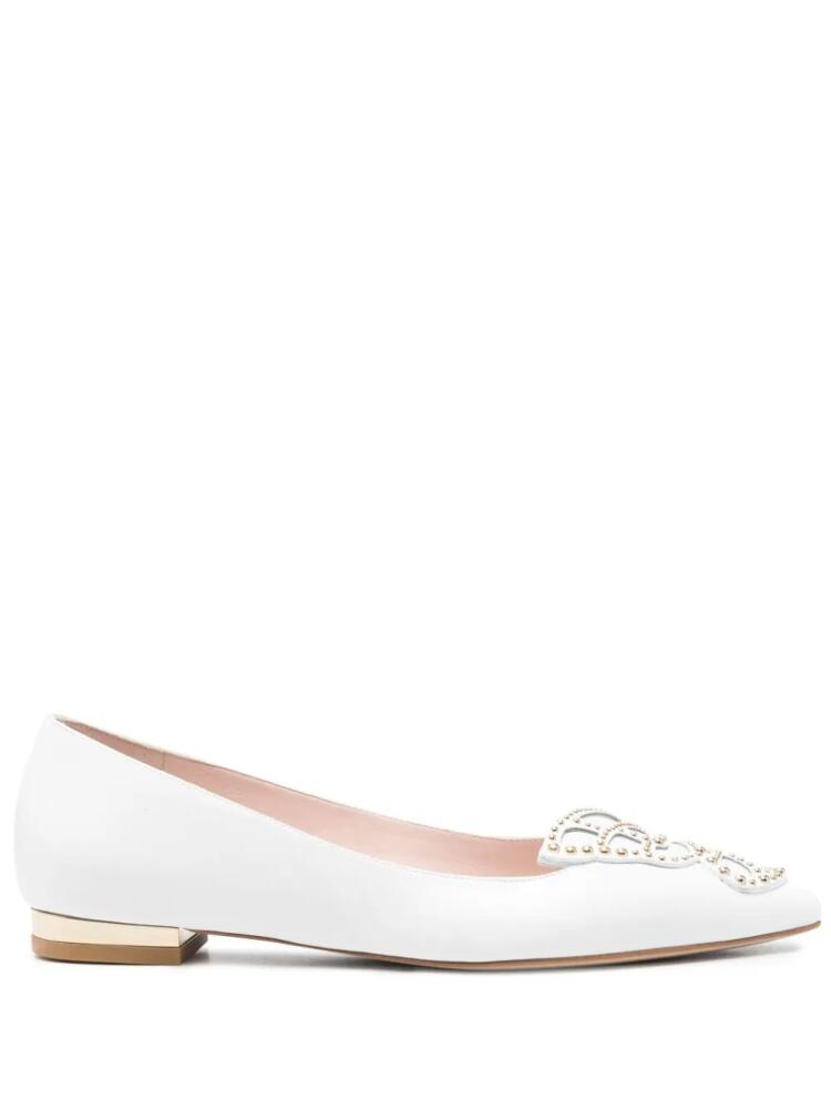 Sophia Webster stud-embellished flats - White Cover