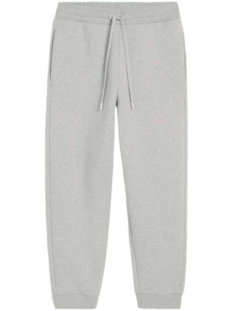 AMI Paris logo-embroidered track pants - Grey Cover