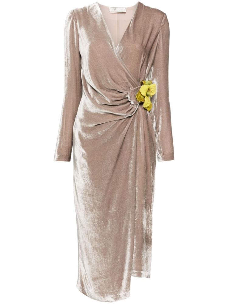 Blumarine velvet midi dress - Grey Cover