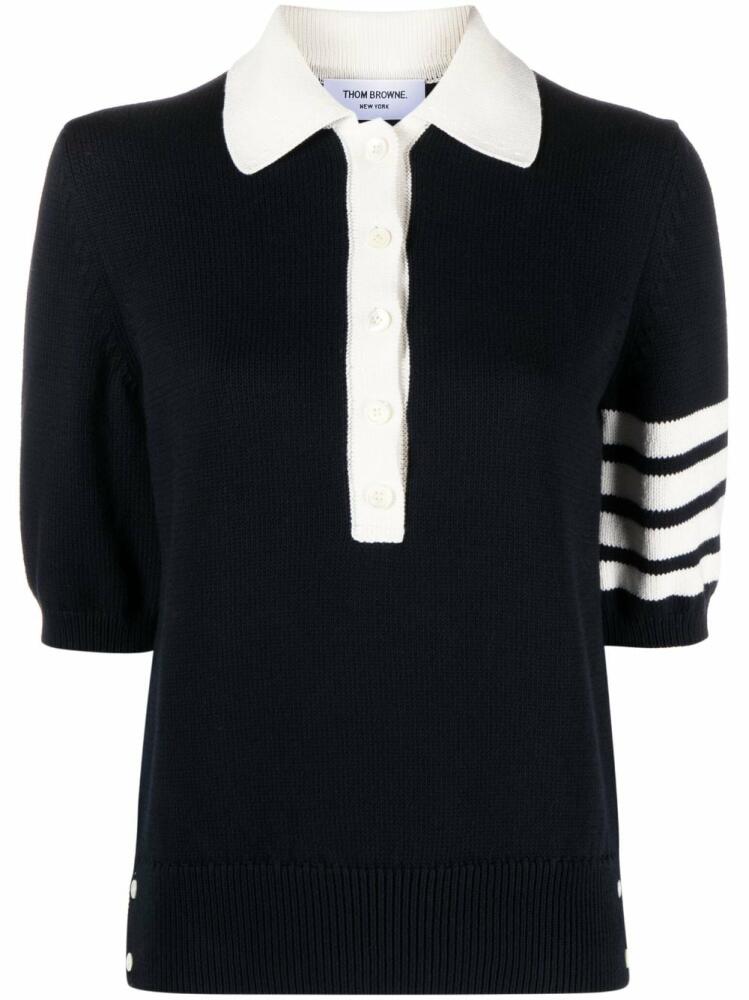 Thom Browne Hector 4-Bar stripe polo shirt - Blue Cover