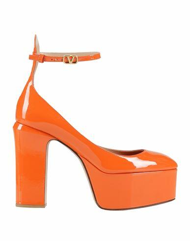 Valentino Garavani Woman Pumps Orange Soft Leather Cover