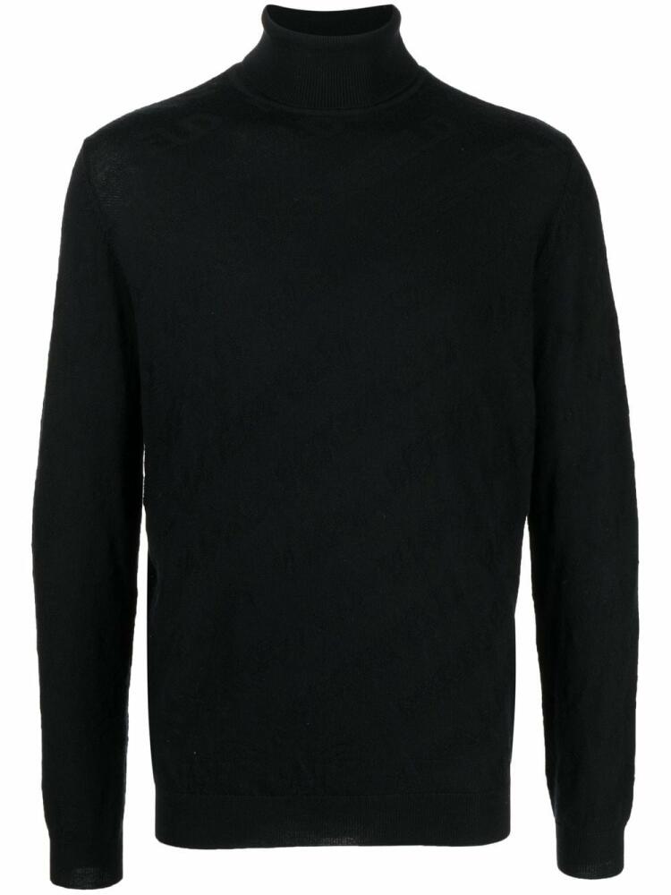 Karl Lagerfeld intarsia-knit logo wool jumper - Black Cover