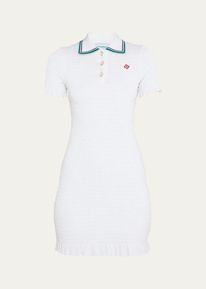 CASABLANCA Shirred Polo Mini Dress Cover