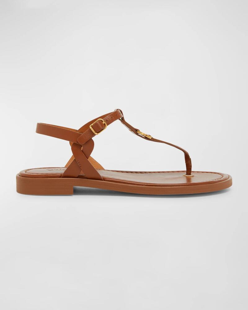 Chloe Marcie Leather Flat Thong Sandals Cover