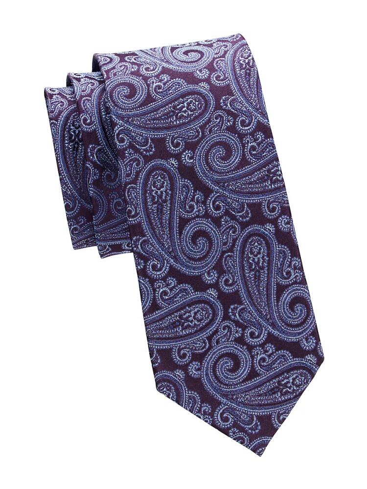 Saks Fifth Avenue Men's Paisley Silk Jacquard Tie - Black Red Cover