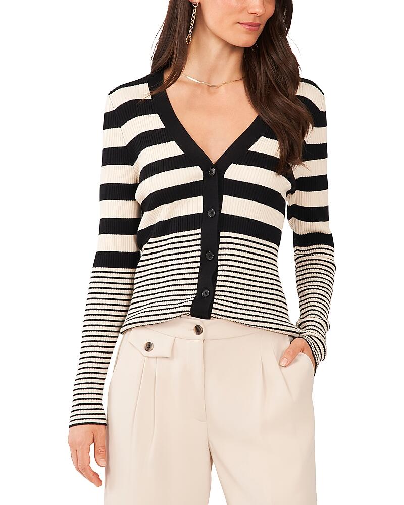 Vince Camuto Stripe V Neck Cardigan Cover