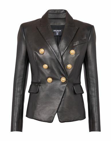 Balmain Woman Blazer Black Lambskin Cover