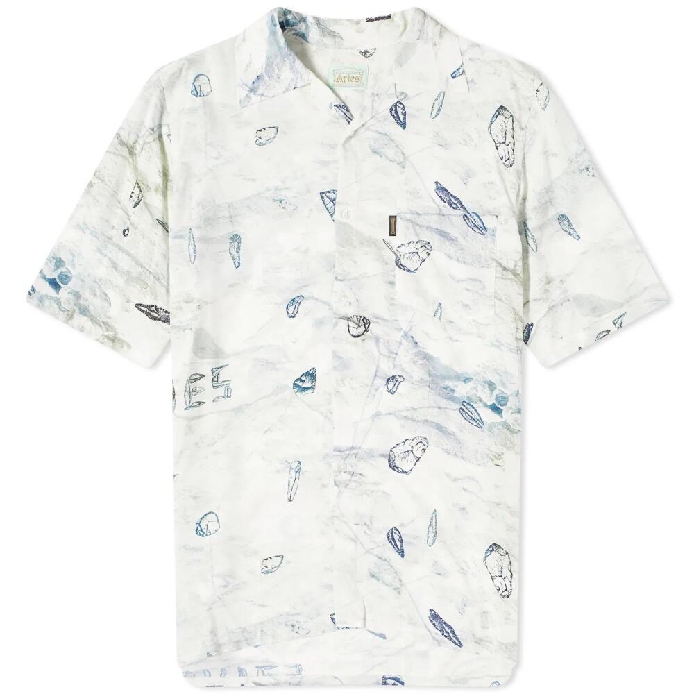 Aries Flints Hawaiian Shirt in White Cover