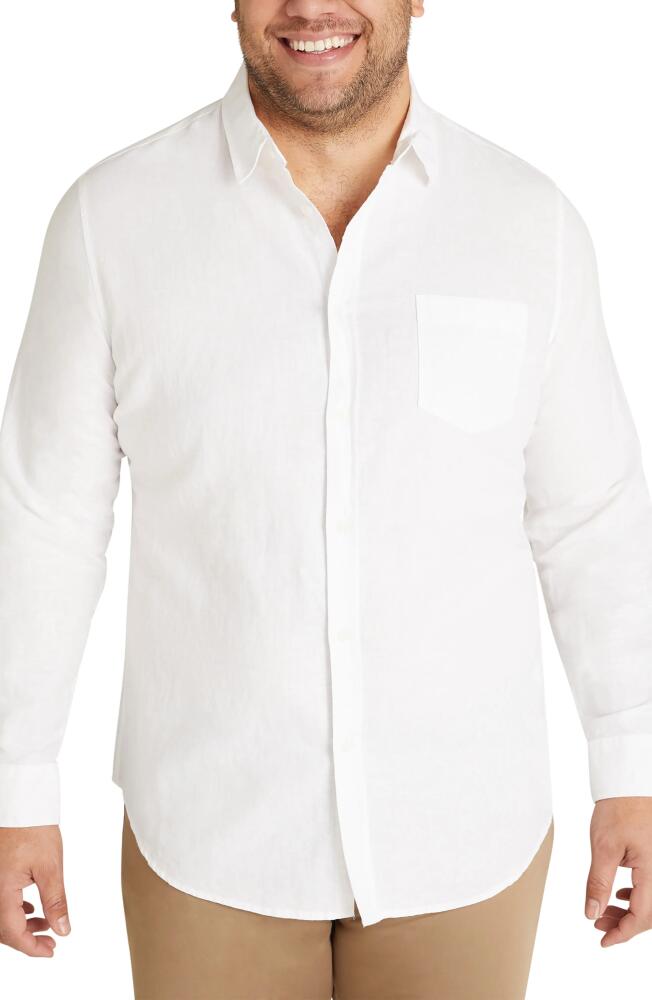 Johnny Bigg Anders Linen Blend Button-Up Shirt in White Cover