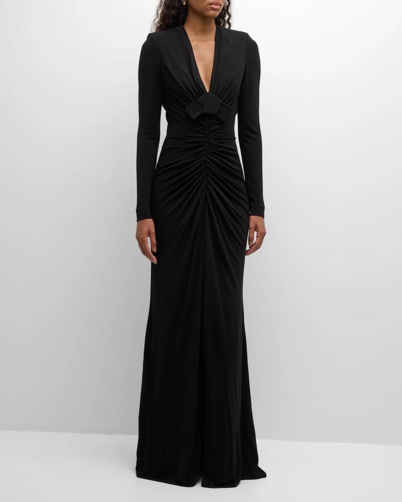 Elie Saab Gathered Jersey Gown Cover