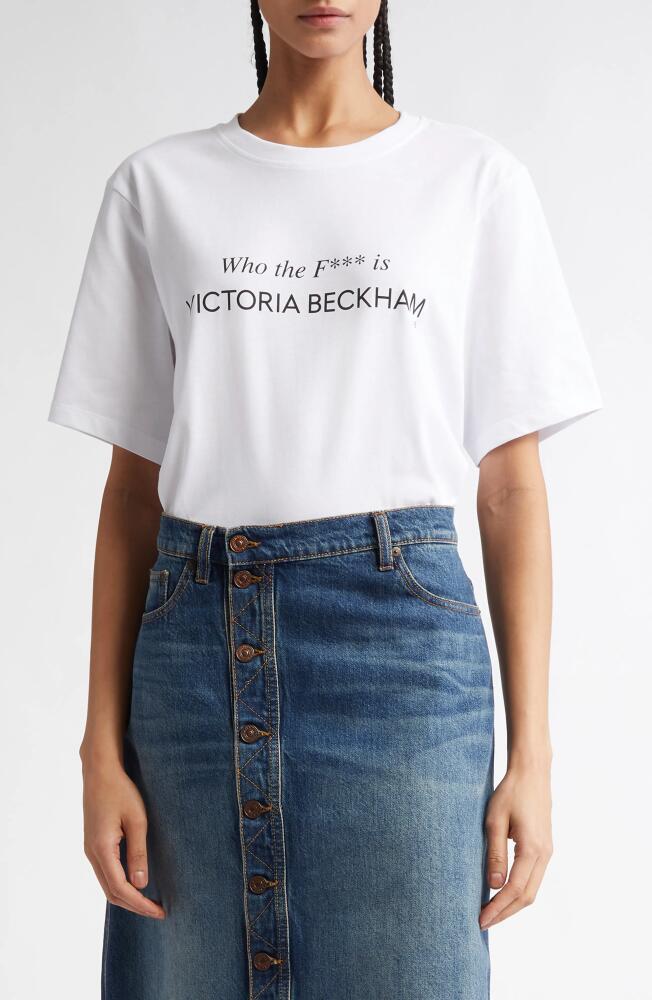 Who Is Victoria Beckham Organic Cotton T-Shirt in White Cover