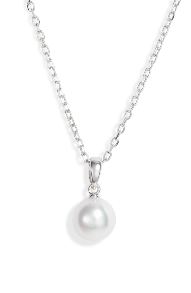 Mikimoto Genuine Pearl Pendant Necklace in White Gold/Pearl Cover