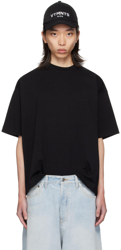 VTMNTS Black Embroidered T-Shirt Cover