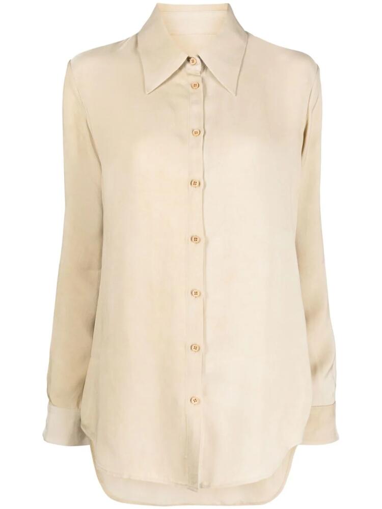 Uma Wang buttoned long-sleeve shirt - Neutrals Cover