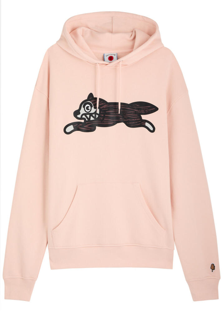 Ice Cream Woodgrain Running Dog Hooded Cotton Sweatshirt - Pink Cover