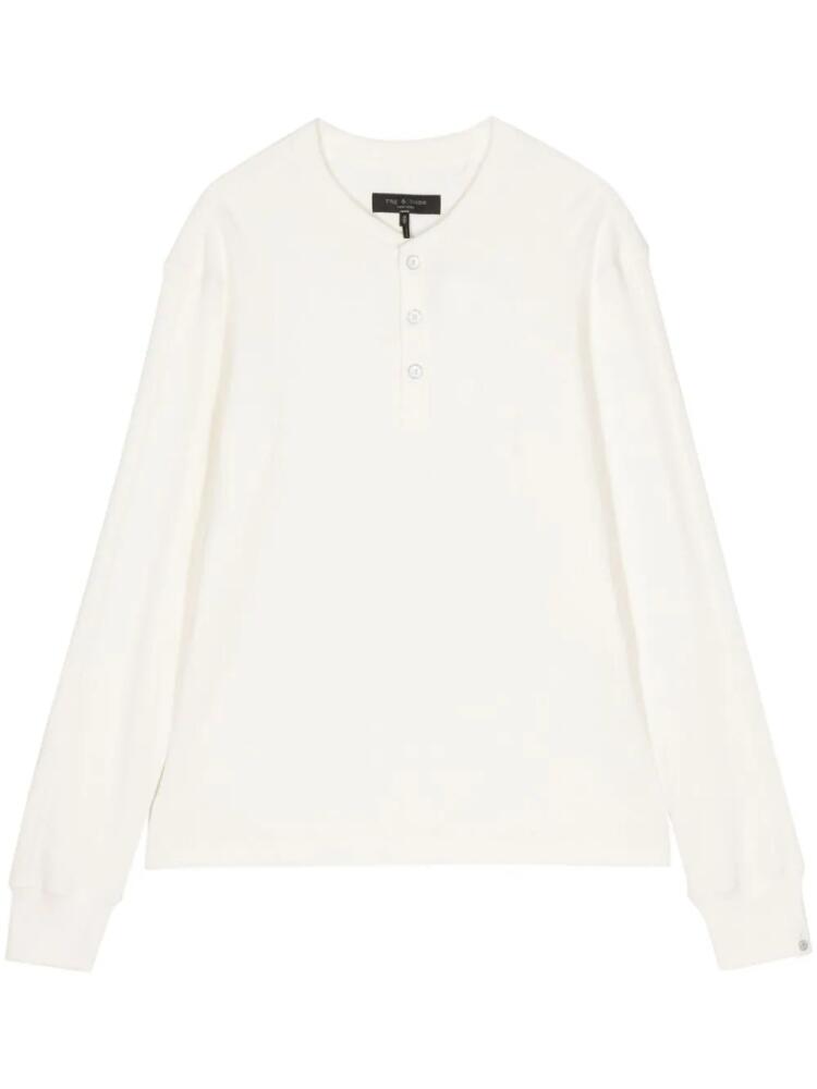 rag & bone waffle-knit long-sleeve T-shirt - White Cover