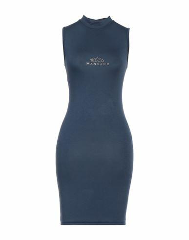 Mangano Woman Mini dress Slate blue Cotton Cover