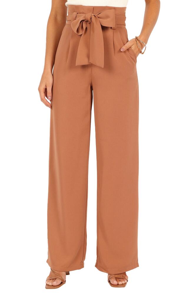 Petal & Pup Kieran Tie Waist Wide Leg Pants in Tan Cover