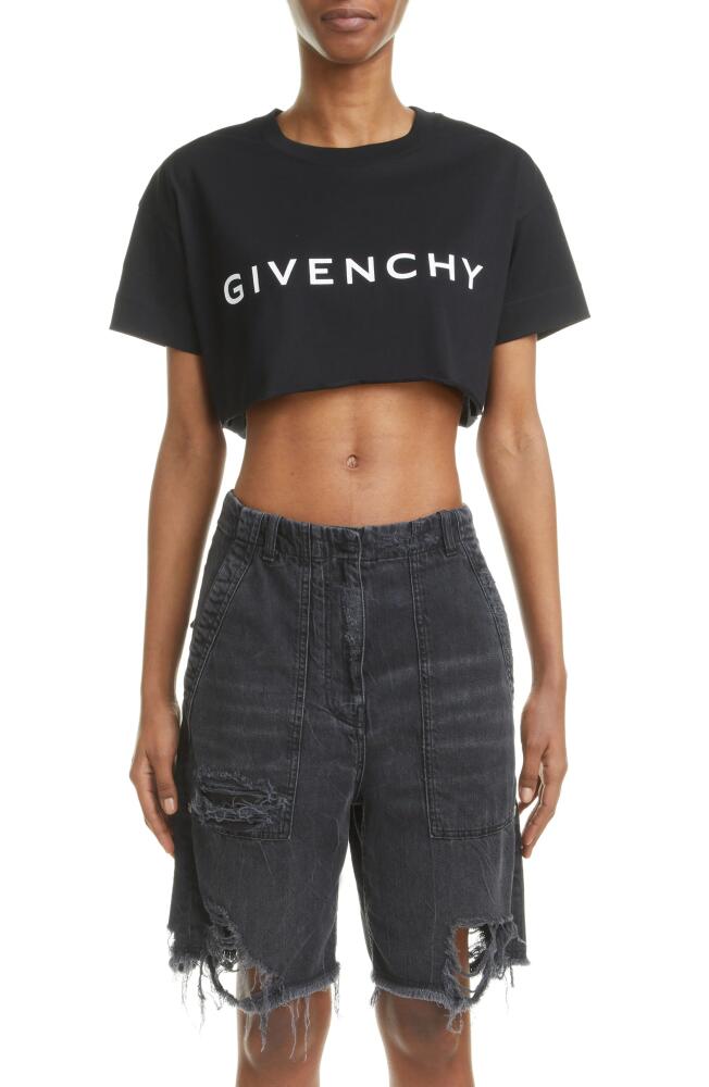 Givenchy Logo Crop Graphic Tee in 001-Black Cover