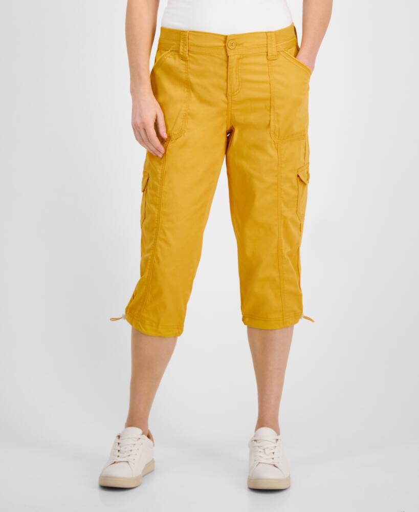 Style & Co Women's Cargo Capri Pants, Created for Macy's - Cornmeal Yellow Cover