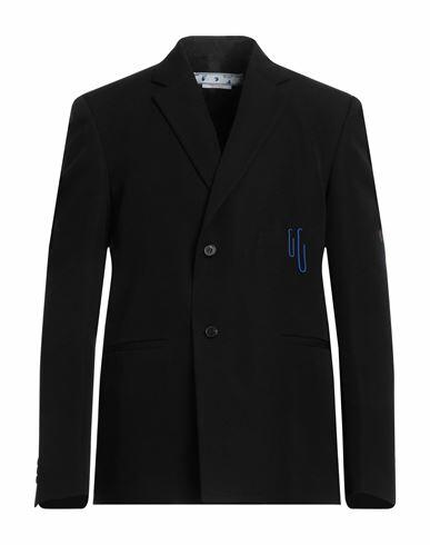 Off-white Man Blazer Black Virgin Wool Cover