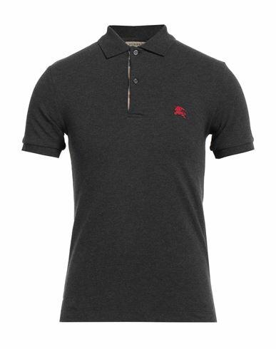 Burberry Man Polo shirt Steel grey Cotton, Elastane Cover