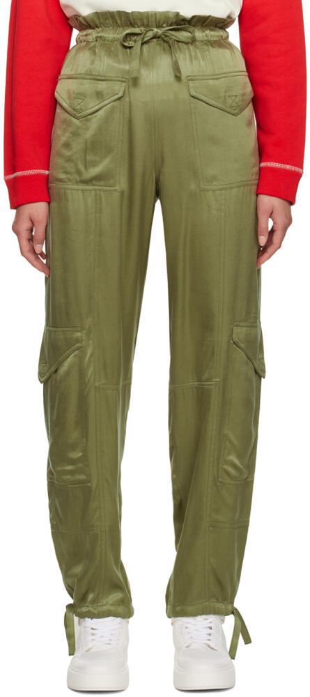 GANNI Khaki Elasticized Trousers Cover