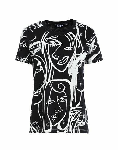 Desigual Woman T-shirt Black Cotton Cover