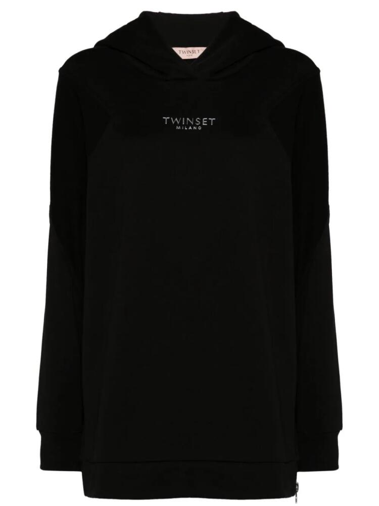 TWINSET logo-lettering hoodie - Black Cover