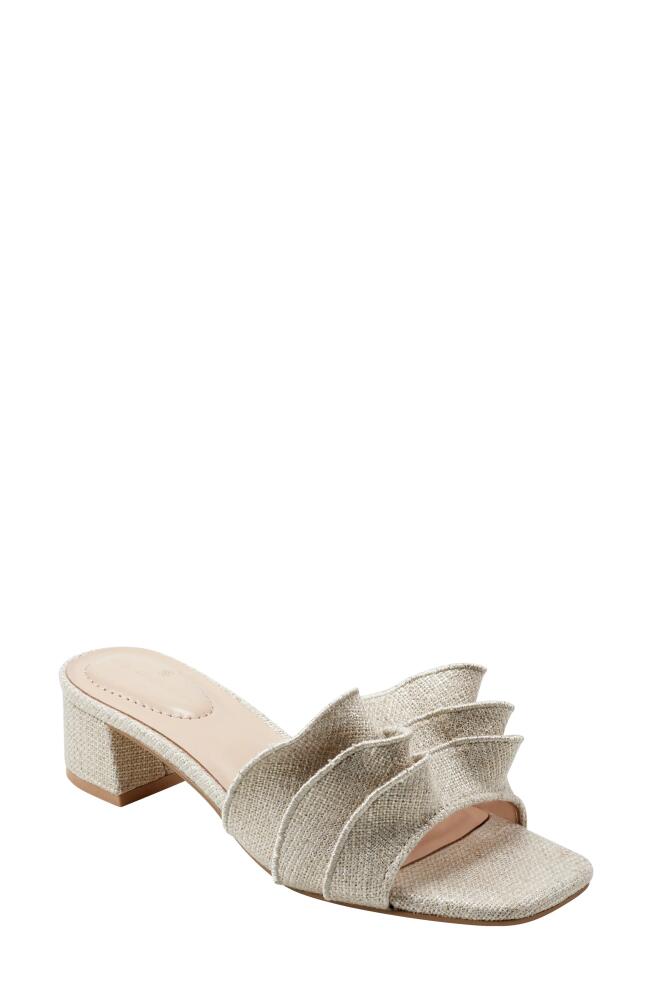 Bandolino Rista Metallic Ruffle Slide Sandal in Gold Cover